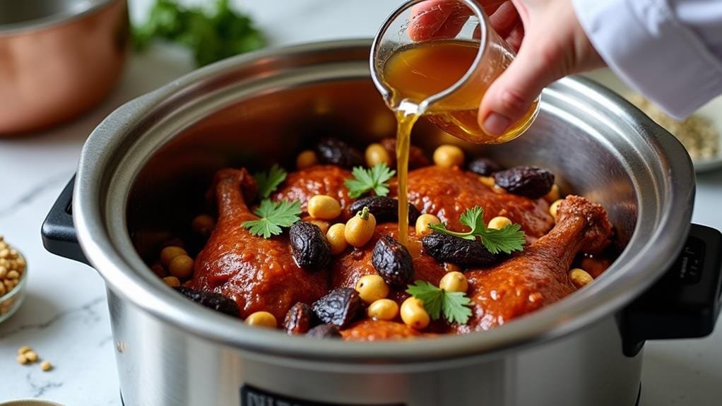 add ingredients to cooker