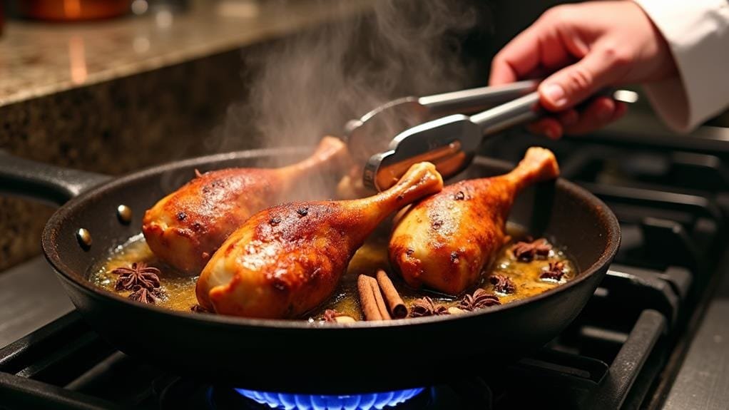 brown duck in skillet