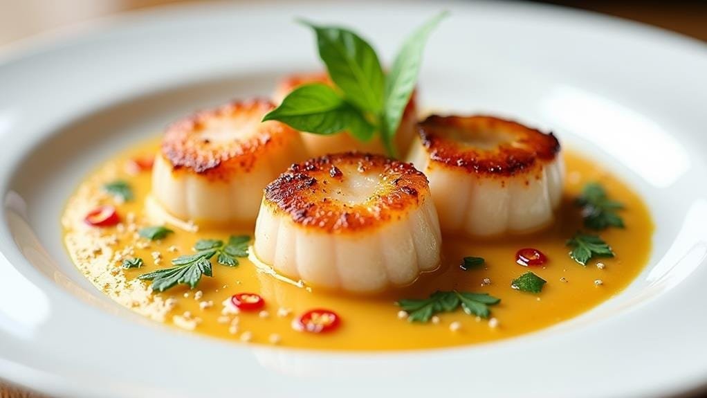 Seared Scallops With Coconut Curry and Ginger