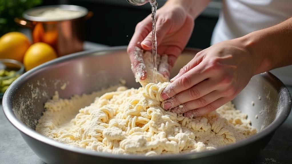 combine flour and water