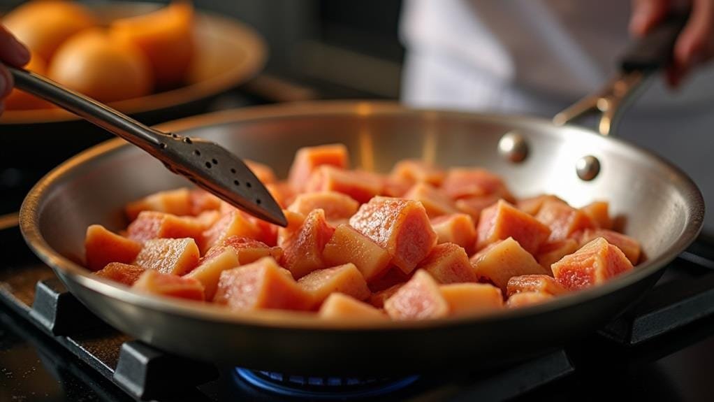 crispy pancetta cooking step