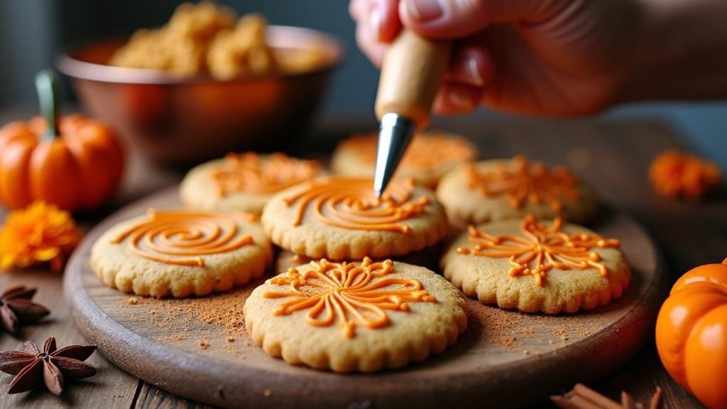 halloween themed pumpkin spice cookies