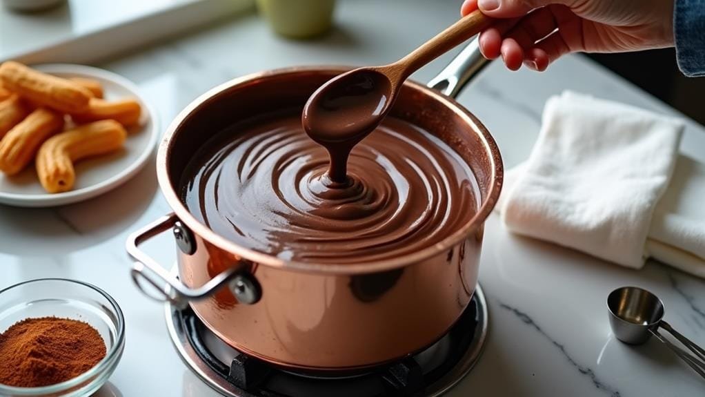 prepare chocolate dipping sauce
