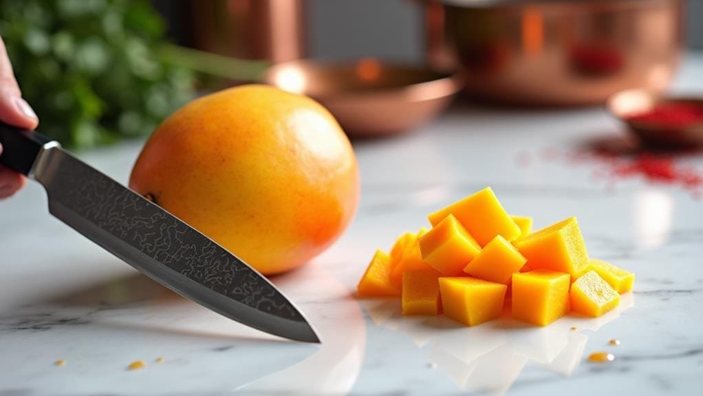 prepare mango garnish now