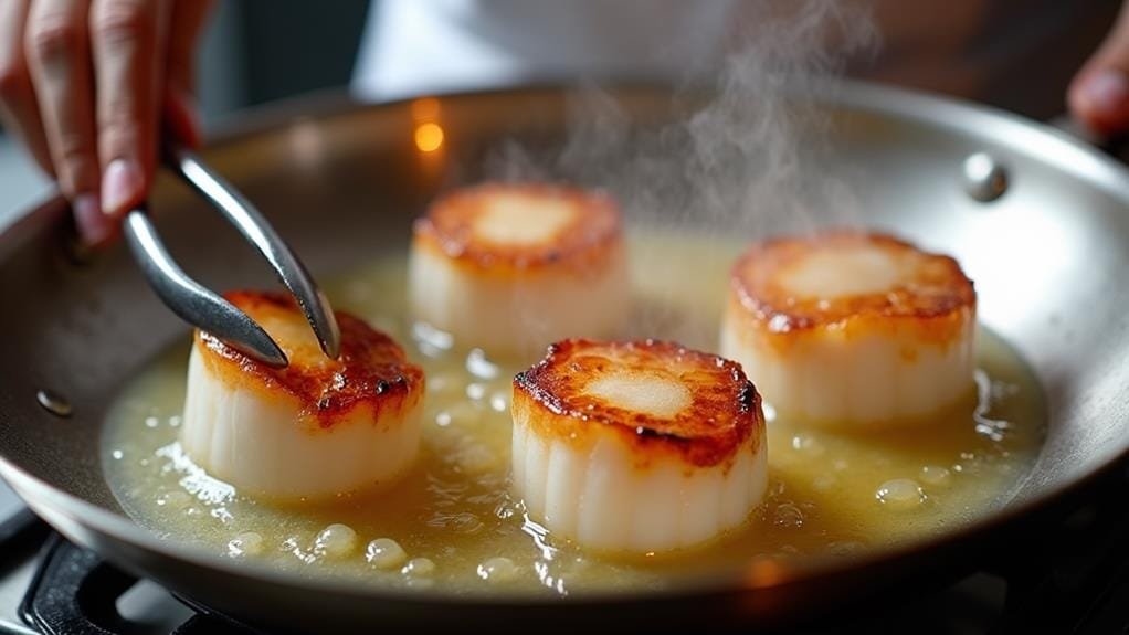 sear scallops until golden