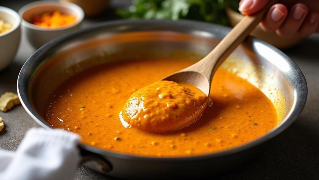 Seared Scallops With Coconut Curry and Ginger 3 simmer to thicken sauce