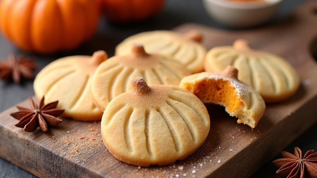 spiced pumpkin shortbread cookies