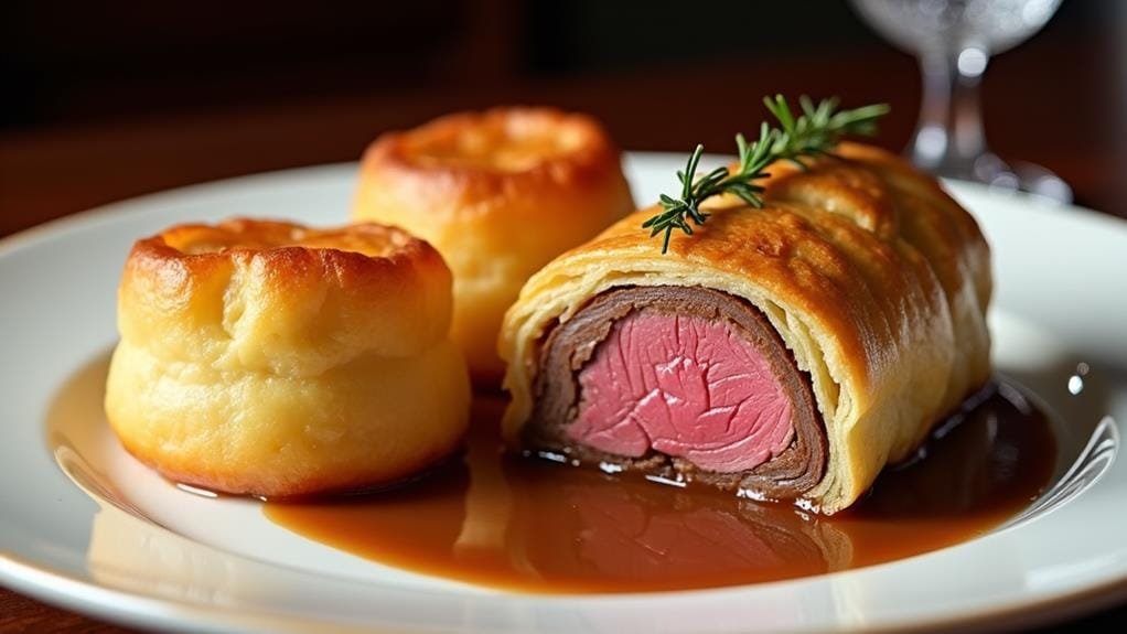 Yorkshire Pudding With Beef Wellington and Gravy