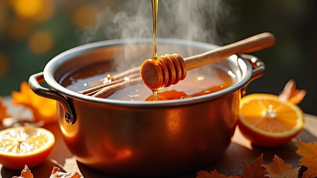 Turkey Day Punch With Autumn Spices 6 add honey during simmering