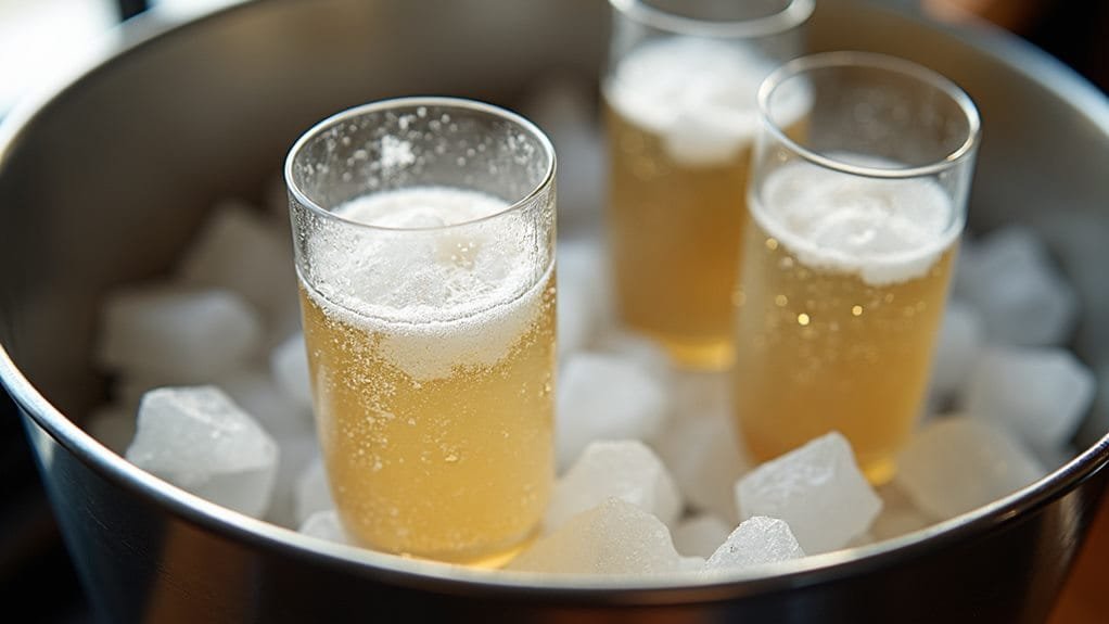 chill flutes before serving