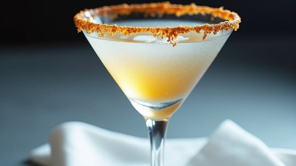 Mistletoe Kiss Martini With Gold Dust 4 chill martini glass first