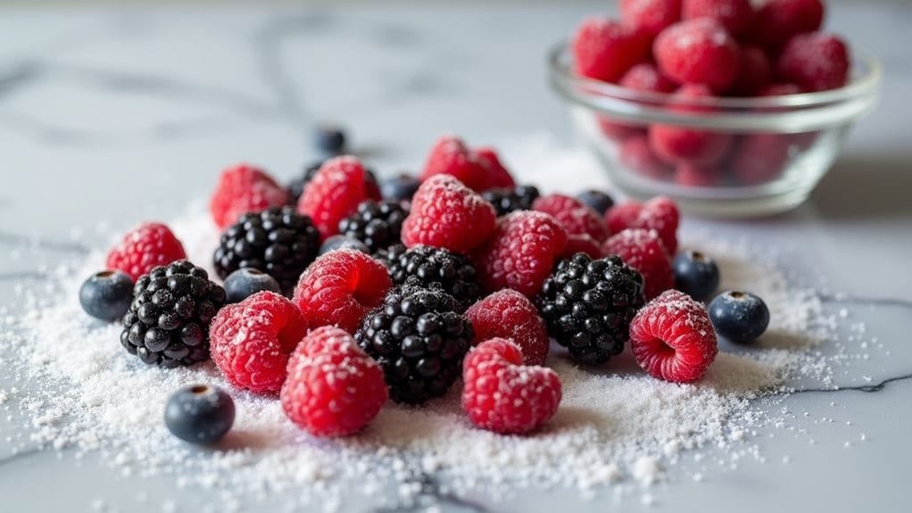 Merry Berry Bramble With Sugared Fruit 6 coat berries with sugar