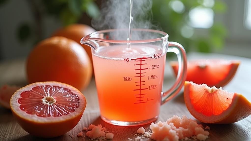 combine grapefruit syrup blend
