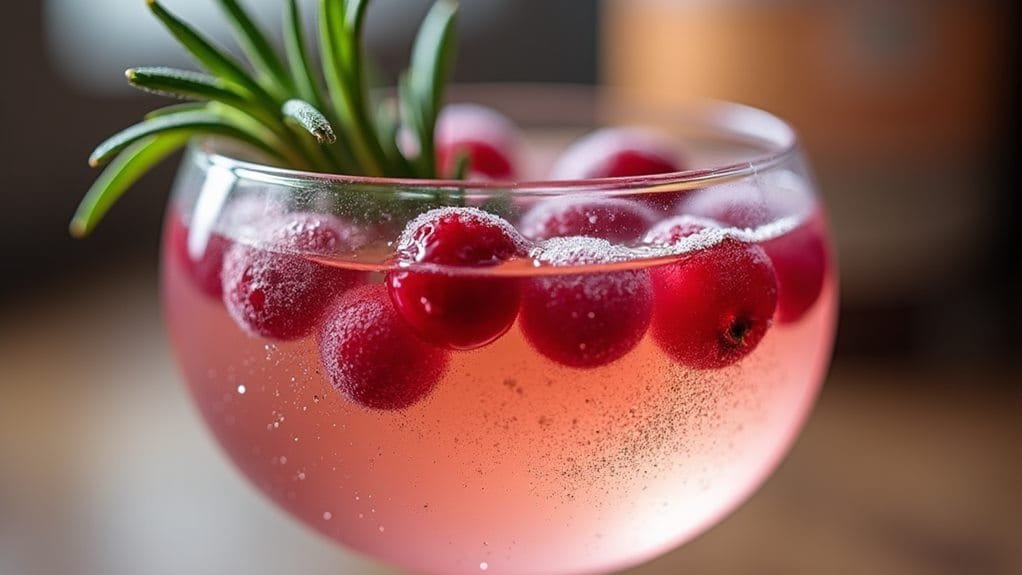 Frosted Cranberry Gin With Rosemary
