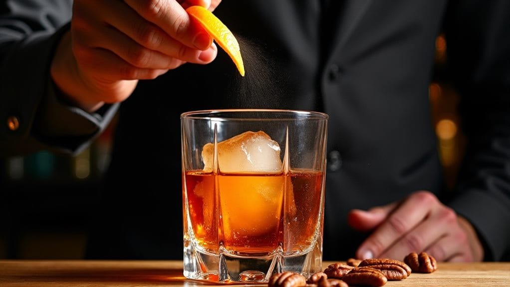 express orange peel garnish