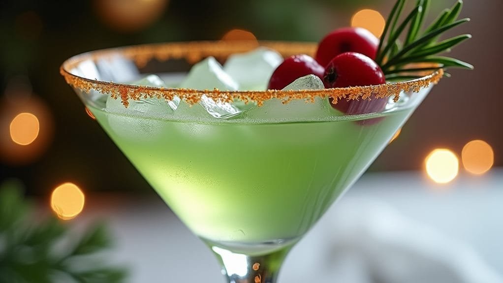 Mistletoe Kiss Martini With Gold Dust