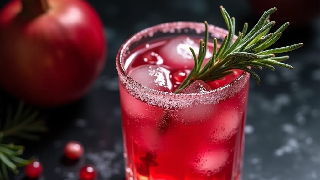Frosted Pomegranate Fizz With Rosemary 10 finalizing the details