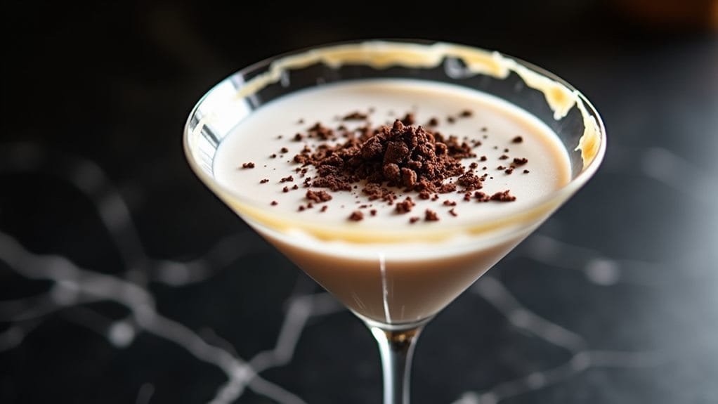 Winter Wonderland White Chocolate Martini 9 garnish with chocolate shavings