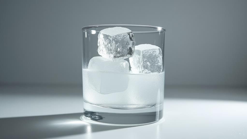 glass filled with ice