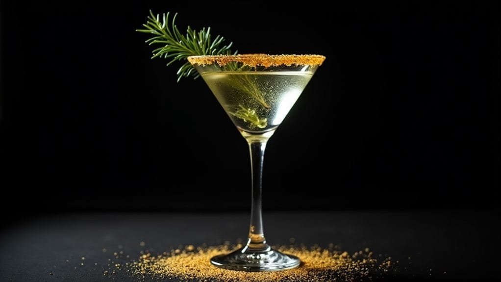 Mistletoe Kiss Martini With Gold Dust 6 gold dust garnish addition