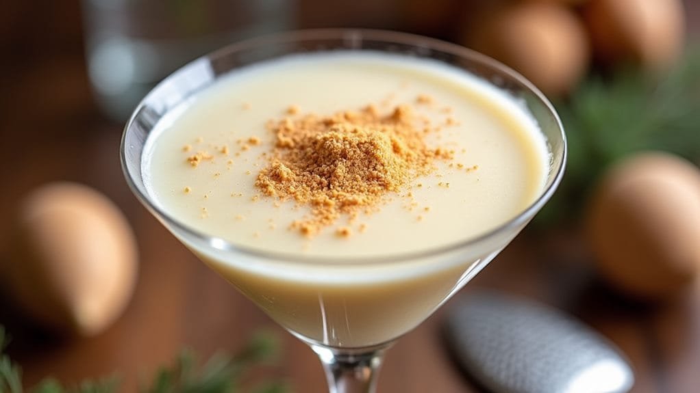 grate nutmeg add garnish