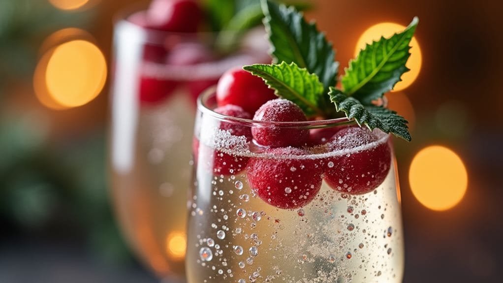 Holly Berry Fizz With Mint