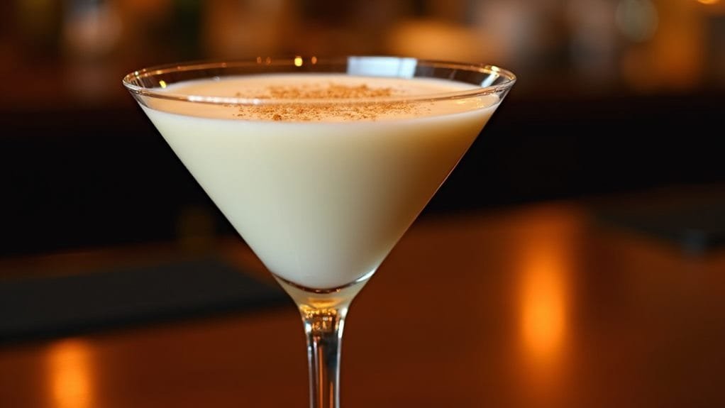 Eggnog Martini With Nutmeg Dust
