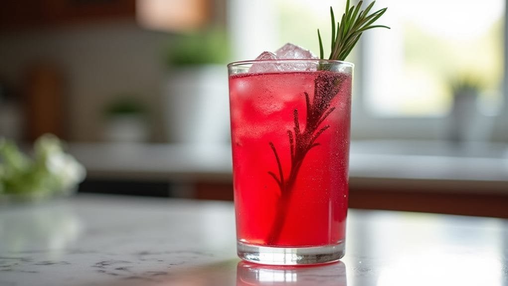 Frosted Pomegranate Fizz With Rosemary 7 pomegranate mixture filling step