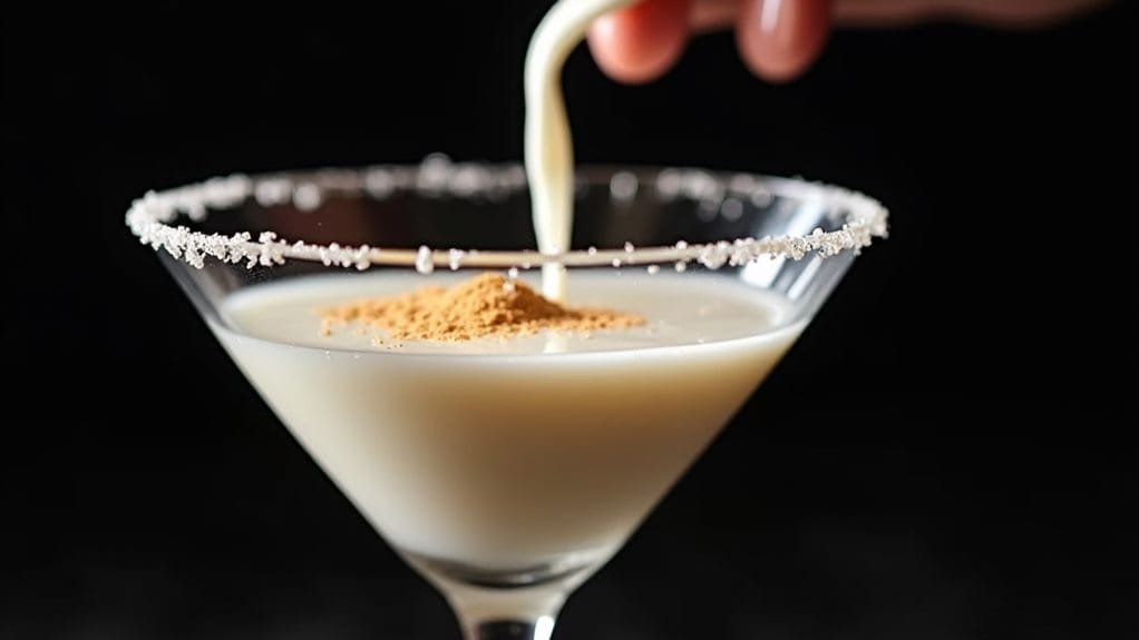 pour mixture into glass