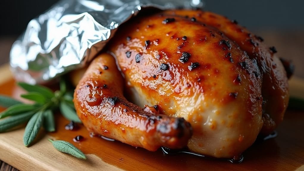 resting with aluminum foil