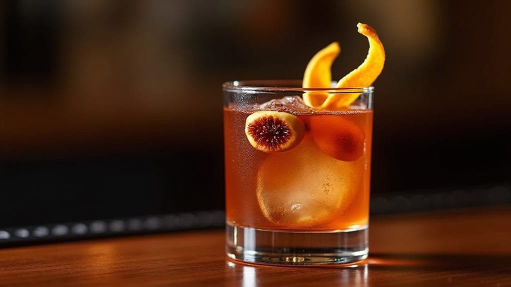 Festive Fig Manhattan With Orange Peel