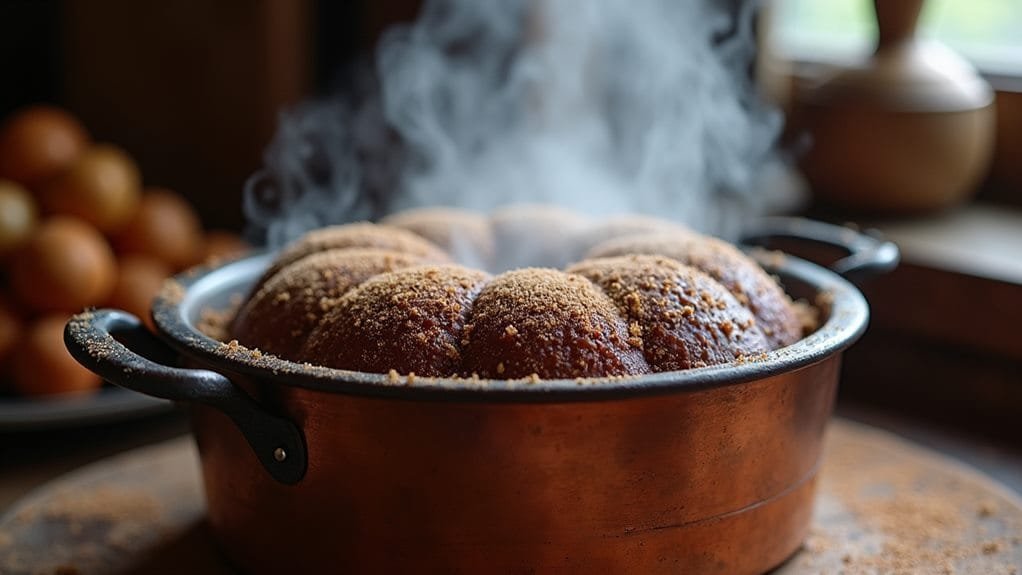 Figgy Pudding Port With Cinnamon Sugar 8 steam in covered mold
