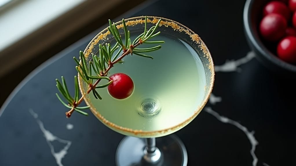 Mistletoe Kiss Martini With Gold Dust 3 step by step culinary instructions