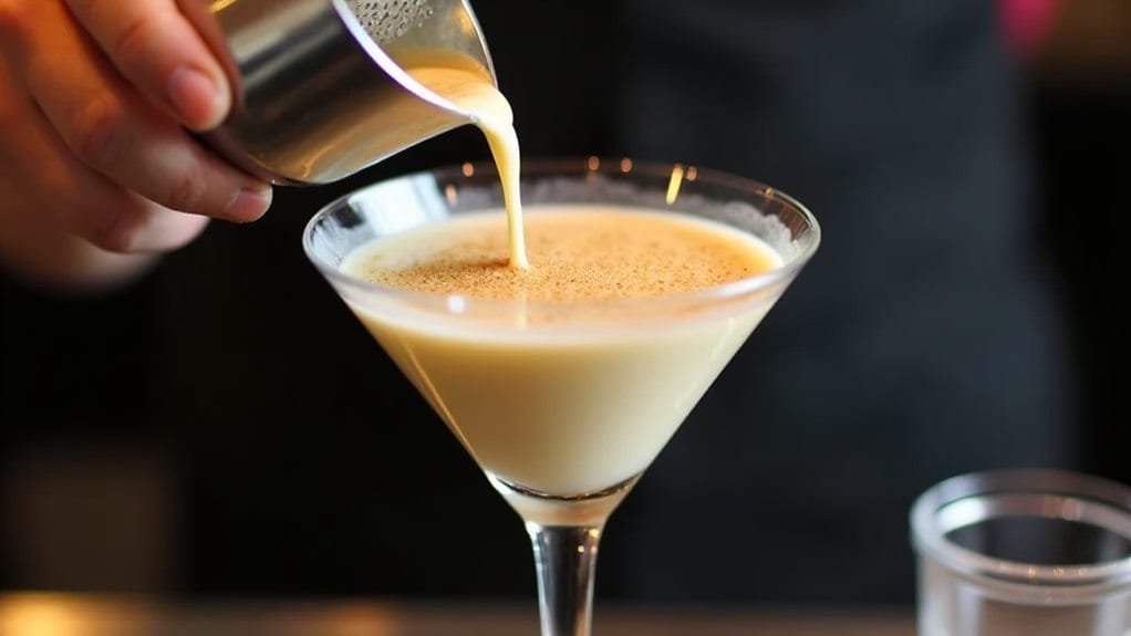 strain into martini glass