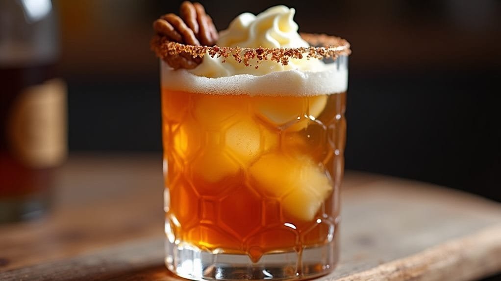 Maple Pecan Bourbon With Cream Float 8 strain into serving glass