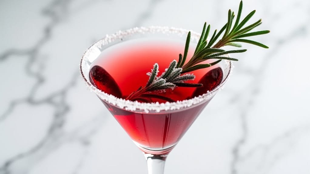 sugared rosemary garnish added