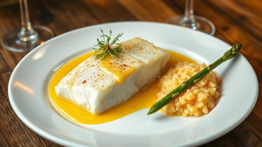 Chilean Sea Bass with Saffron Cream Sauce 0001