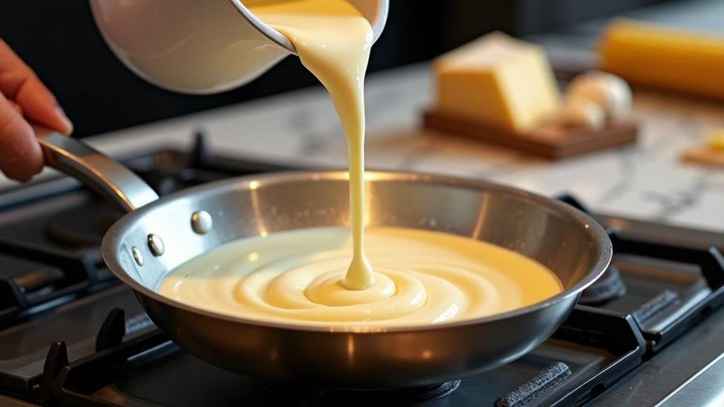 add cream simmer mixture