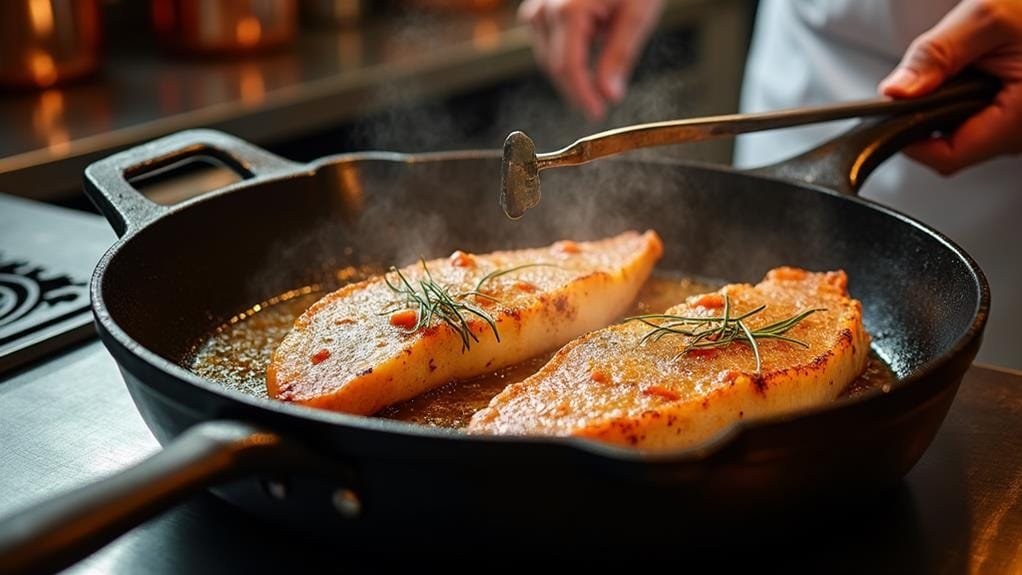 Pan-Seared Branzino With Saffron and Olives 3 cook fish until golden