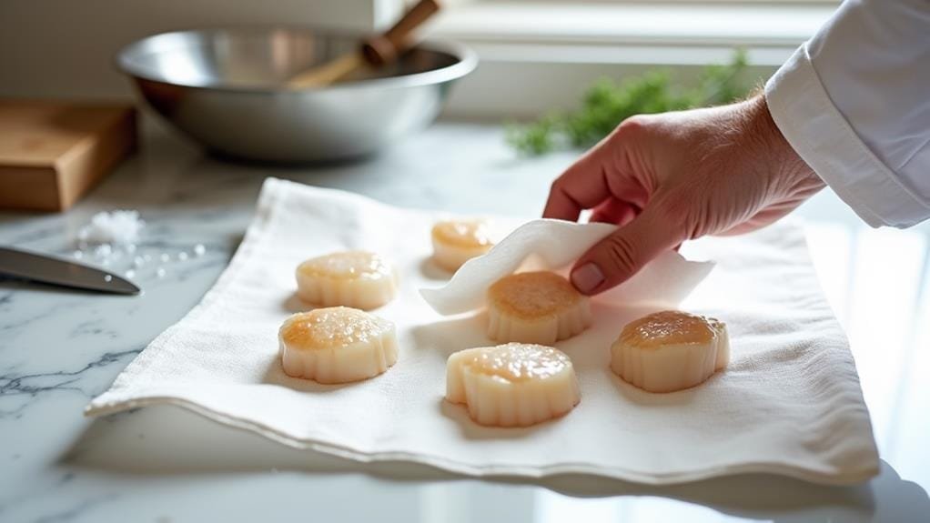 dry pat scallops step