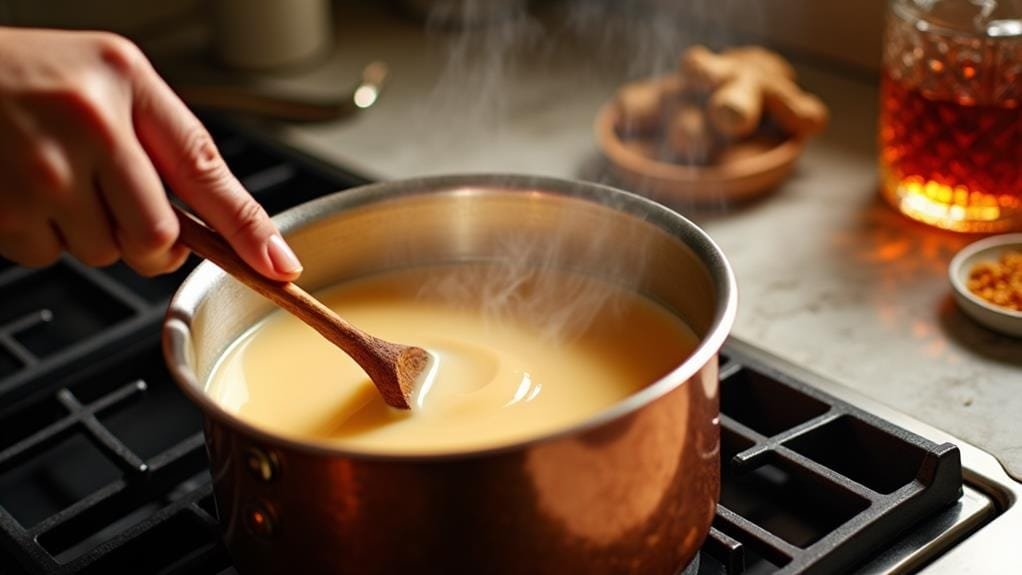 Pecan Bourbon Crème Brûlée With Ginger & Caramel 2 heat cream infuse flavors