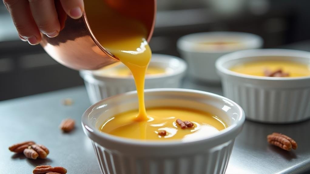 pour mixture into ramekins
