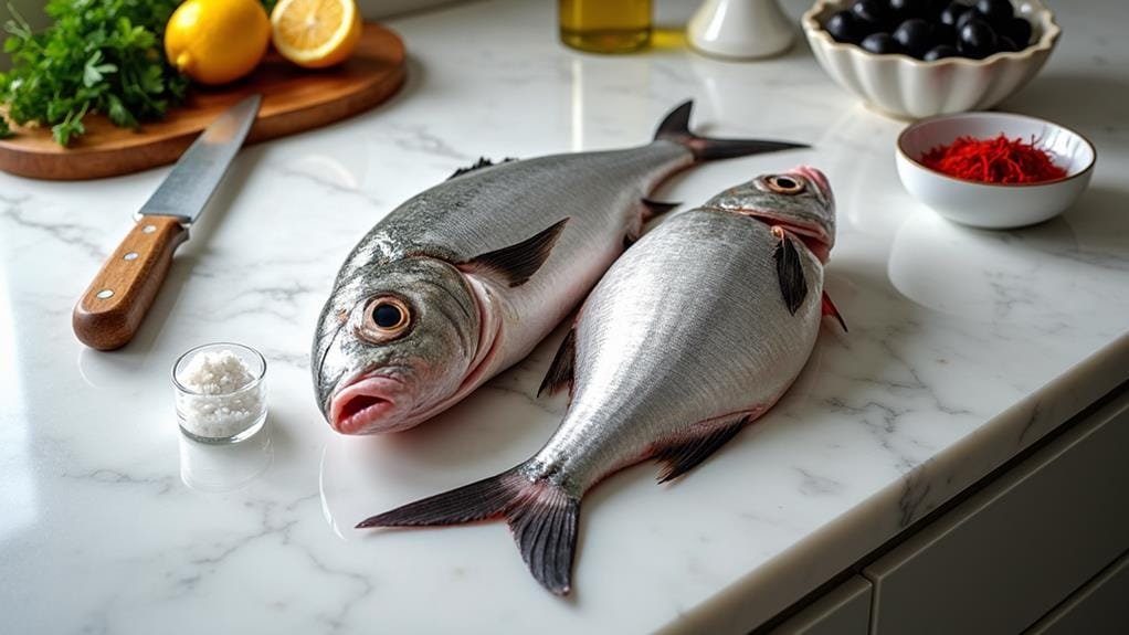 Pan-Seared Branzino With Saffron and Olives 1 prepare fish for cooking
