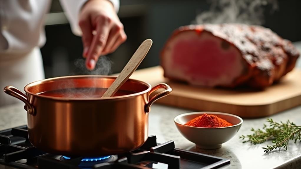 Coffee-Rubbed Prime Rib With Paprika Jus & Gratin 4 prepare paprika jus now