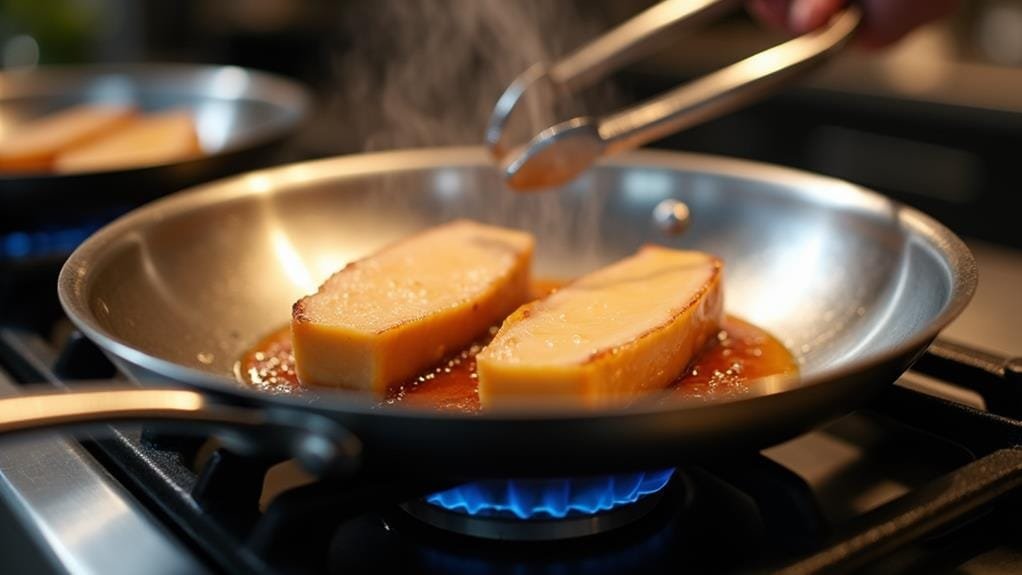 sear foie gras slices