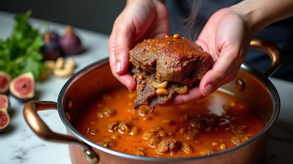 Slow-Cooked Duck Vindaloo With Fig and Cashews 5 shred meat and return