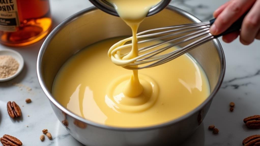 temper eggs using cream