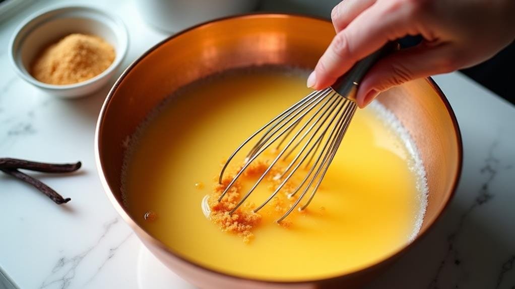 whisk yolks and sugar