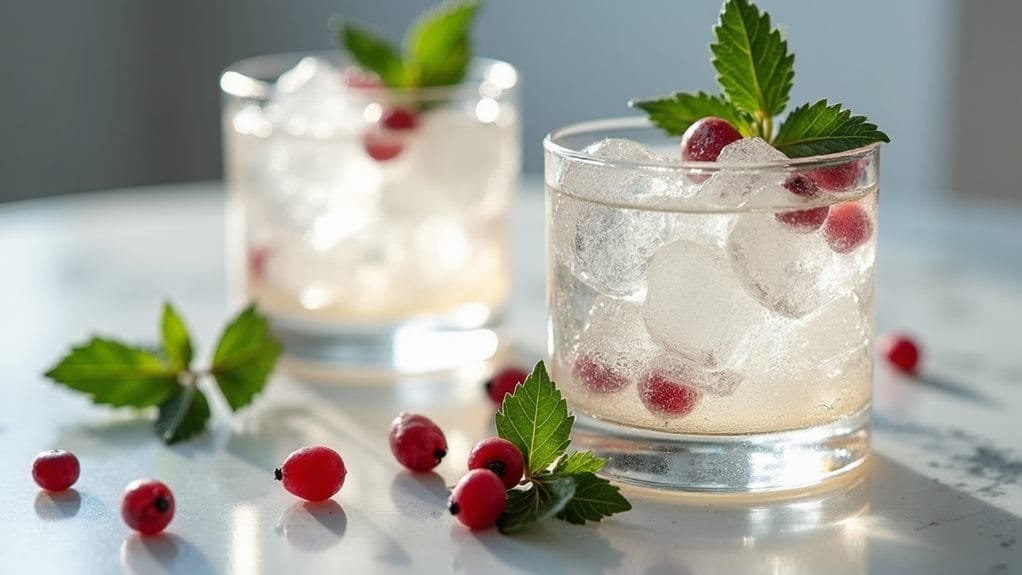 add ice to glasses