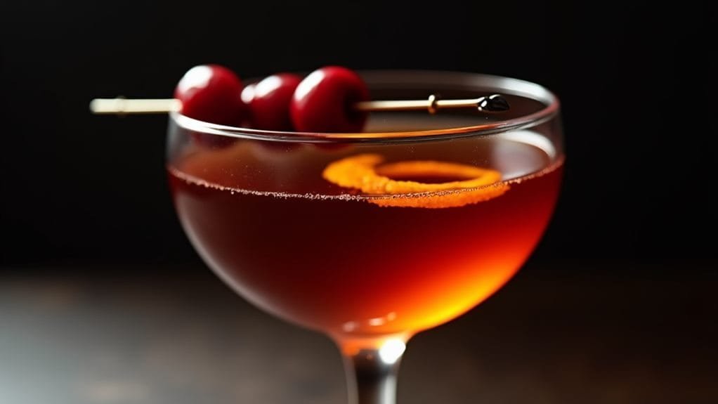 Festive Fig Manhattan With Orange Peel 8 add luxardo cherry garnish